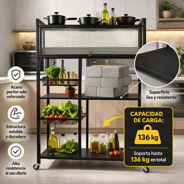 🔥 ESTANTE DE COCINA CON TAPA 🏡