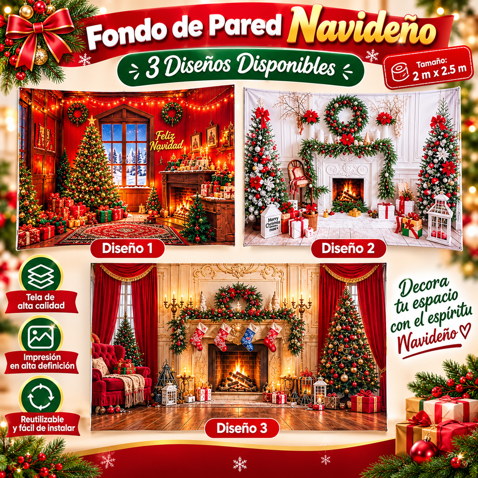 🎅 FONDOS NAVIDEÑOS PARA LA PARED 🎁 2 x 2.5m