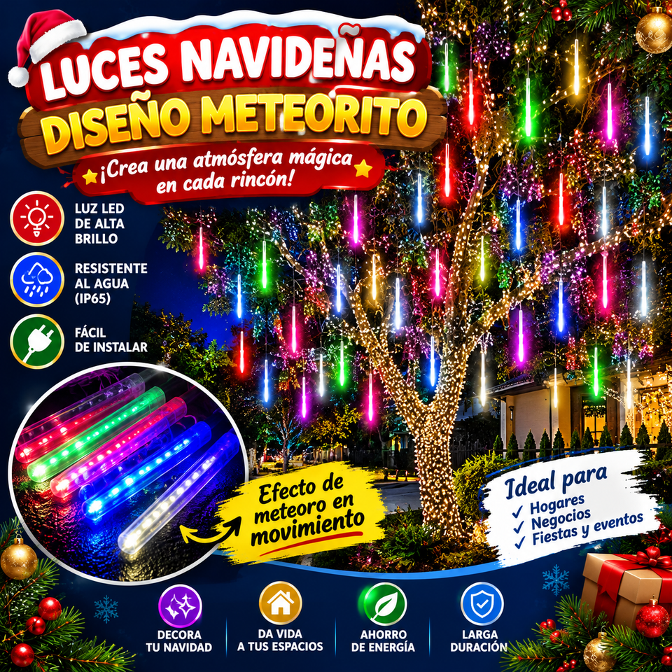 🎄 LUCES NAVIDEÑAS DISEÑO METEORITO✨ - 3.5 M