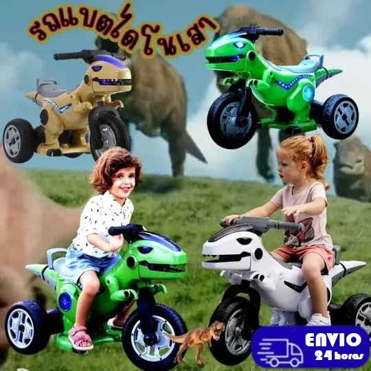 🎁 MOTO ELECTRICA DE DINOSAURIO 🦖 LUCES LED -12V✨